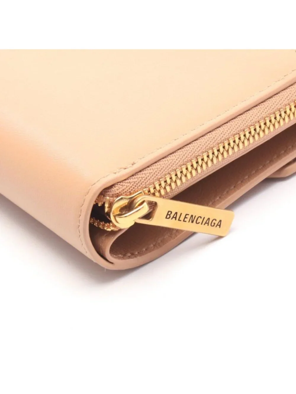 Balenciaga Trifold Wallet Envelope Beige Leather